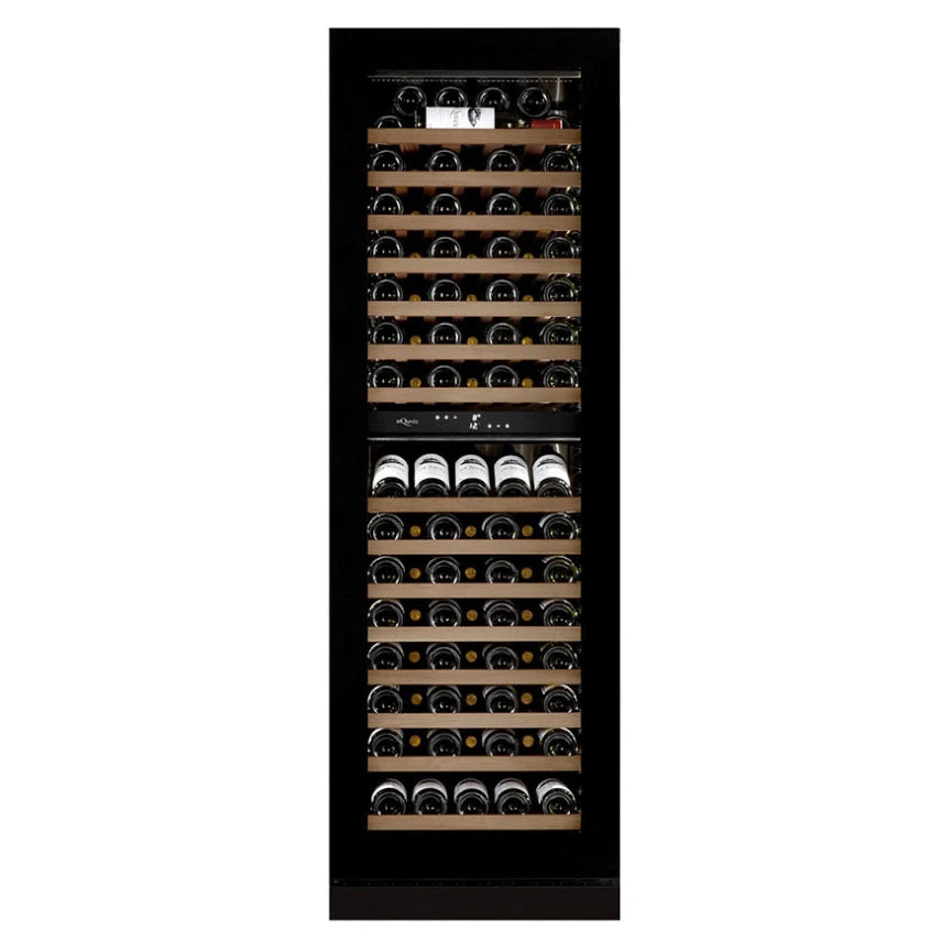 Cave de vinho 109 garrafas mQuvée WineCave Infinite 187D Push Pull com porta de vidro negro anti-UV.