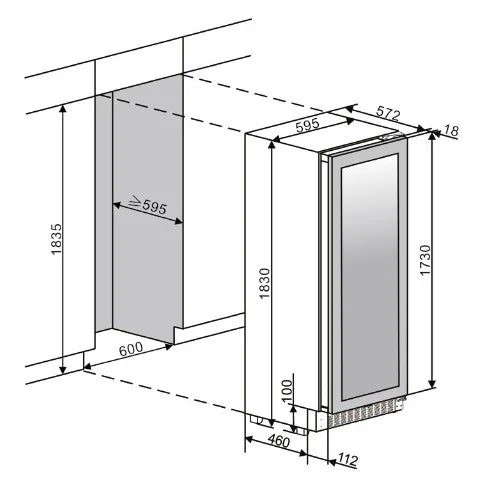 Cave de vinho 120 garrafas Vinobox V120 Deco