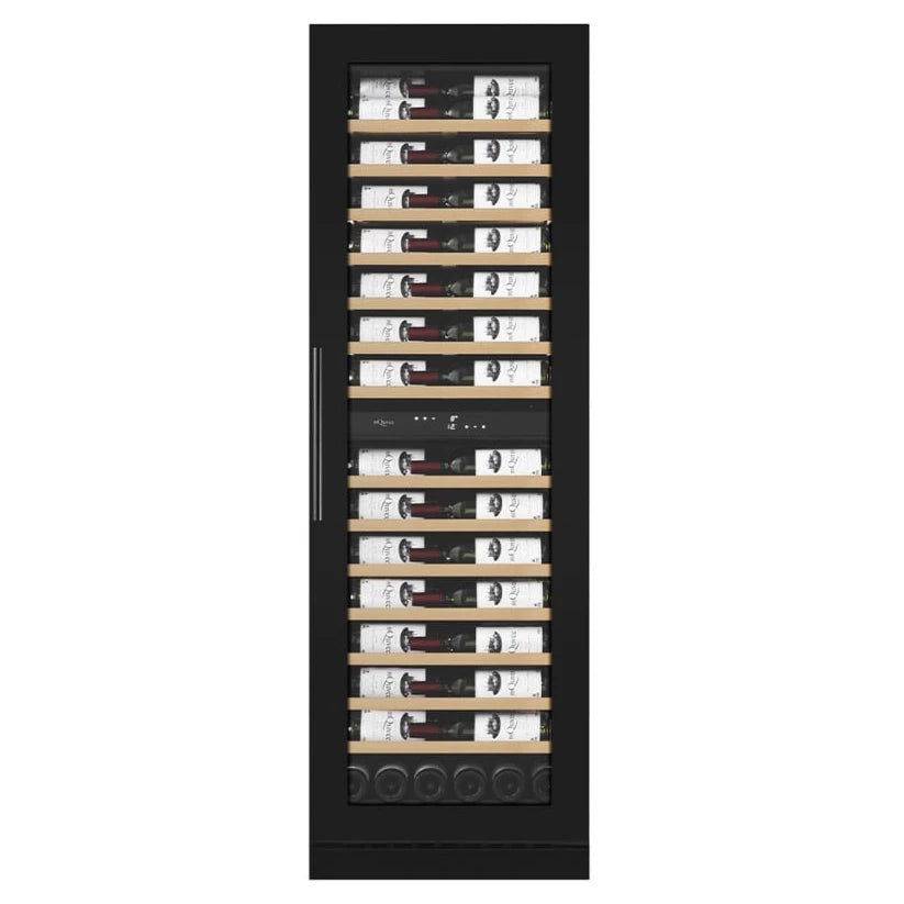 Cave de vinho 120 garrafas mQuvée WineCave 187 Anthracite Black Label View com dupla zona.