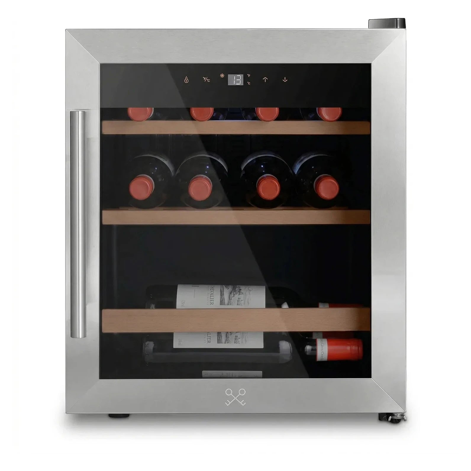Cave de vinho 15 garrafas Les Petits Champs CAVC15 compacta com porta inox e vidro anti-UV.