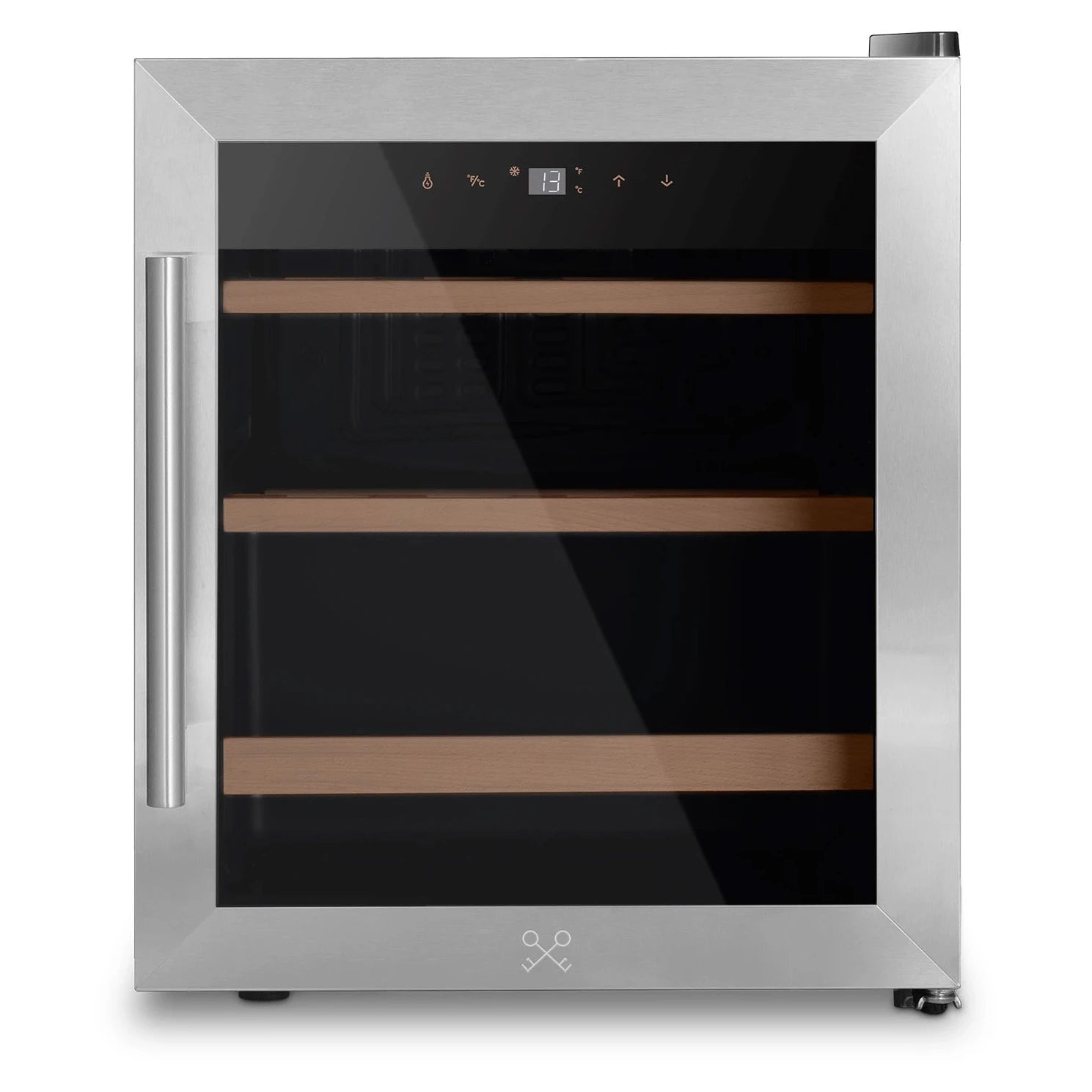 Cave de vinho CAVC15 com iluminação LED interior e controlo digital.