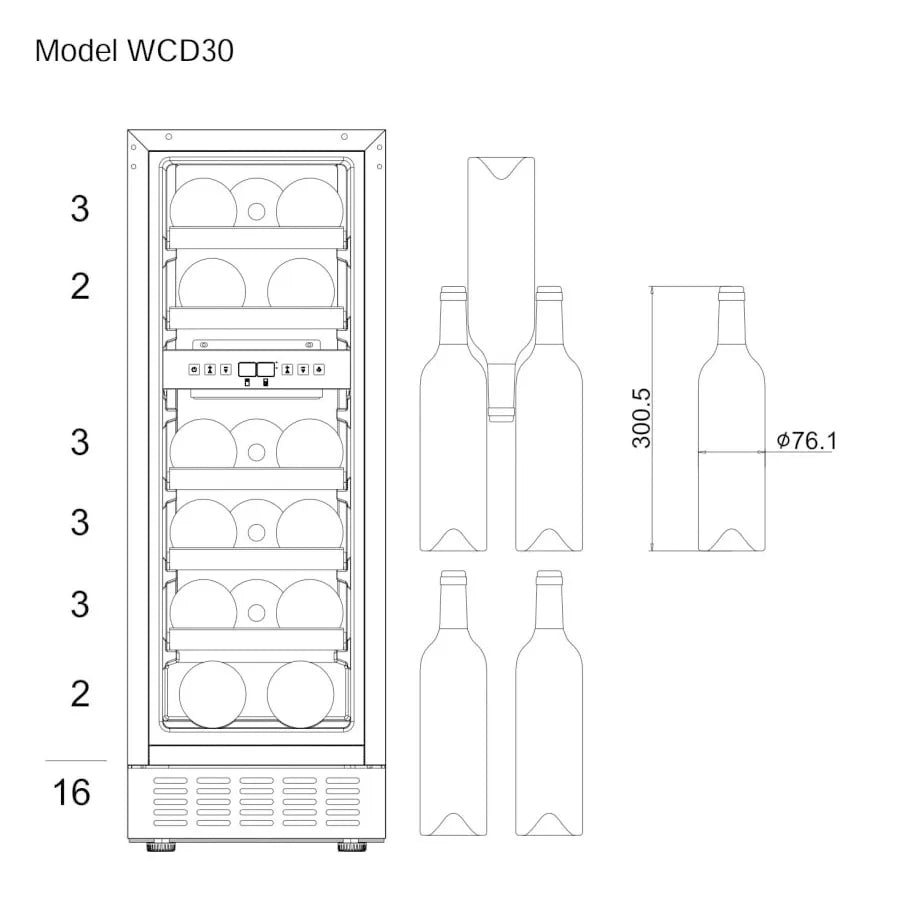 Cave de vinho 16 garrafas mQuvée WineCave 720 30D Powder White