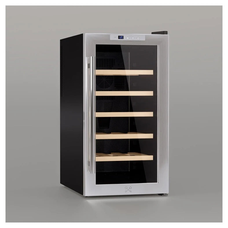 Cave de vinho Les Petits Champs CAVC18 com capacidade para 18 garrafas e sistema termoelétrico silencioso.