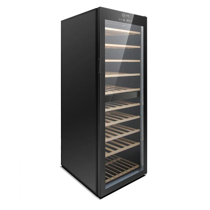 Prateleiras de madeira da Cave Vinum CV-180-N-2T para armazenar garrafas de vinho em posição horizontal.