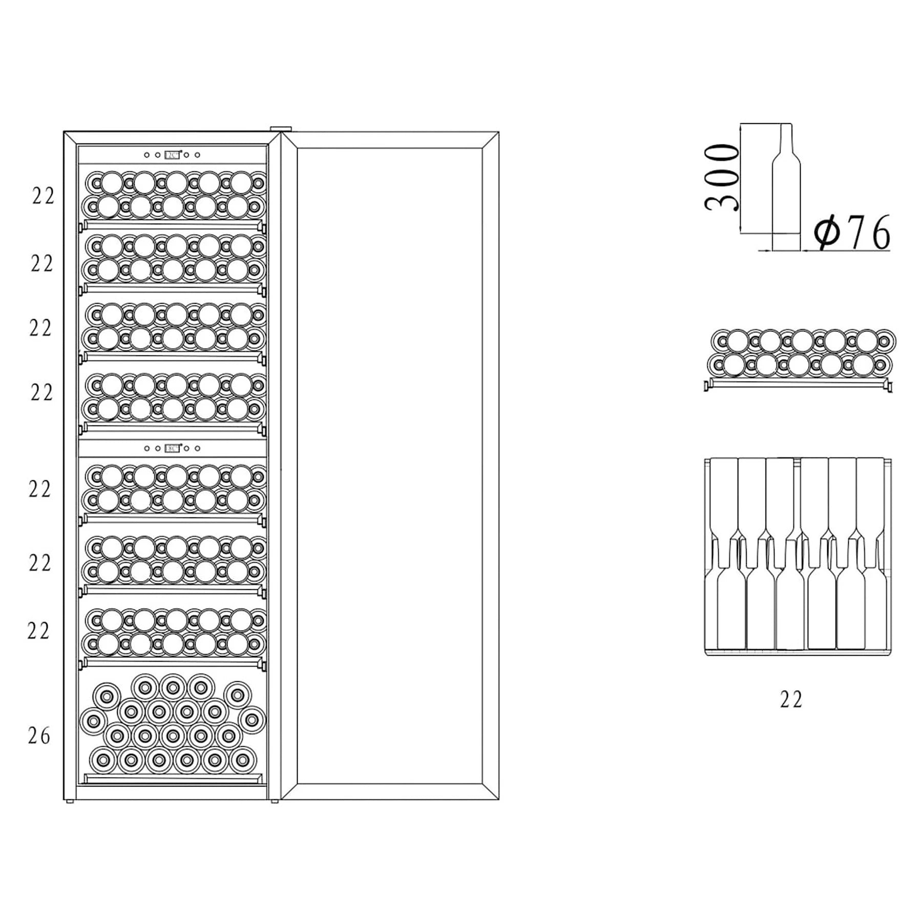 Cave de vinho 180 garrafas mQuvée WineExpert 180 Stainless