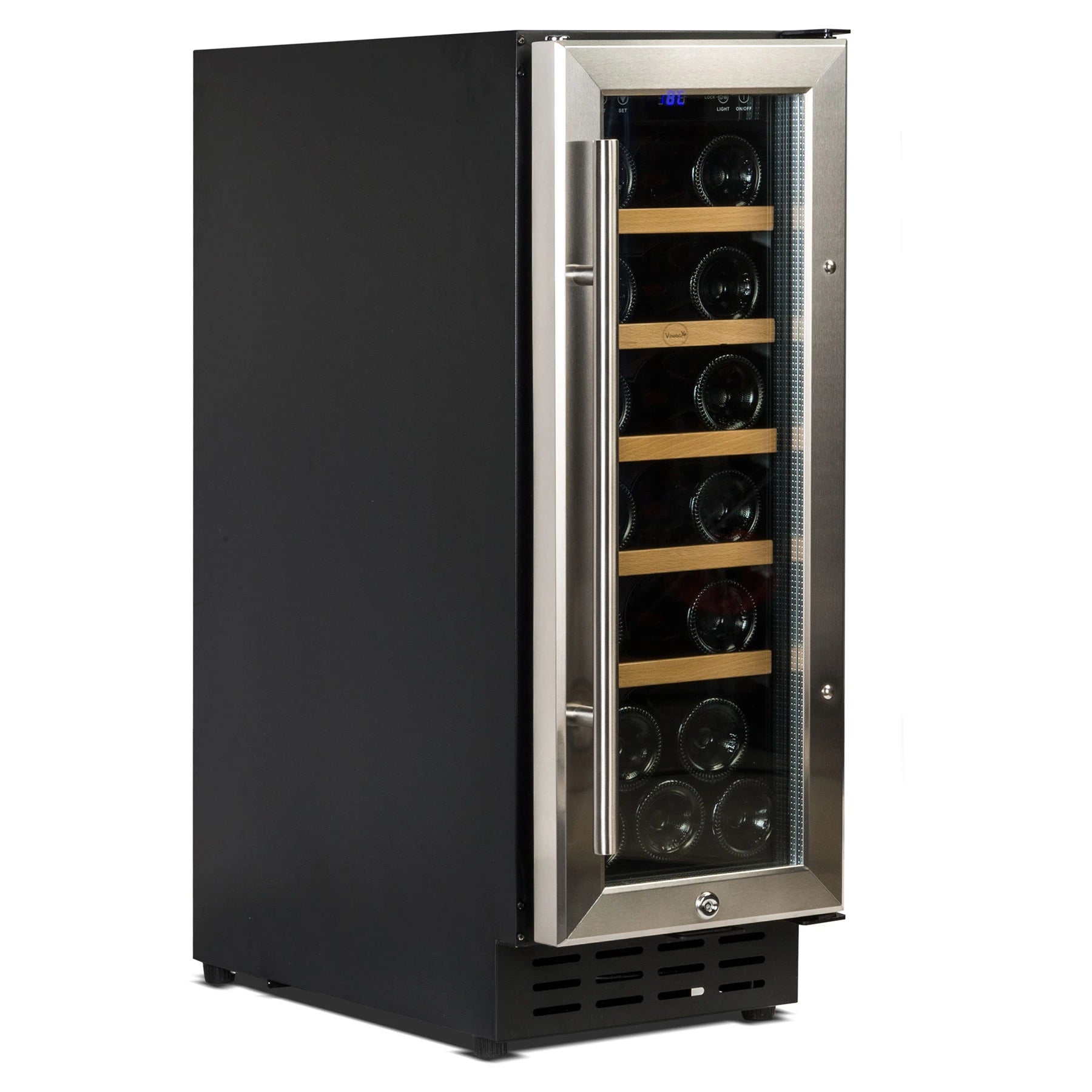 Cave de vinho Vinobox V20 Design Inox com compressor antivibração e sistema No-Frost.
