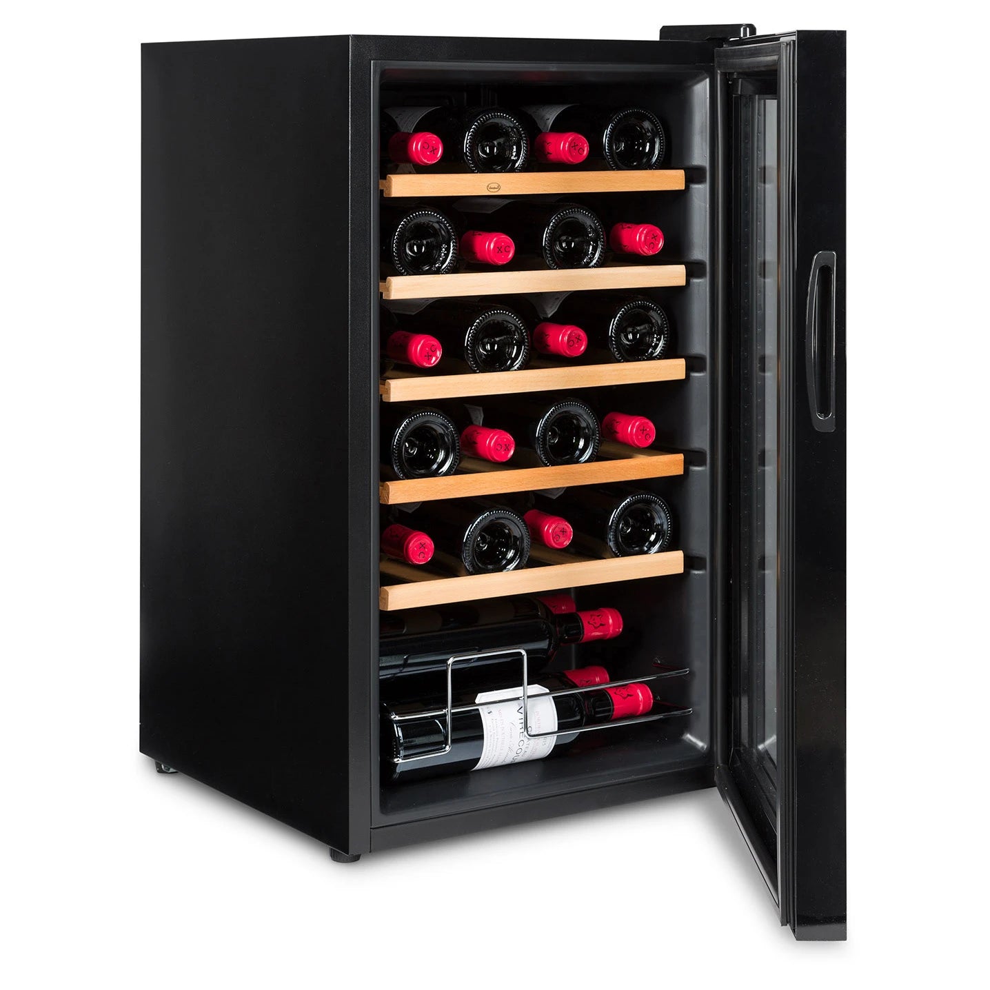 Cave de vinho Vinobox V24 Pro com compressor antivibração, No-Frost e luz interior.