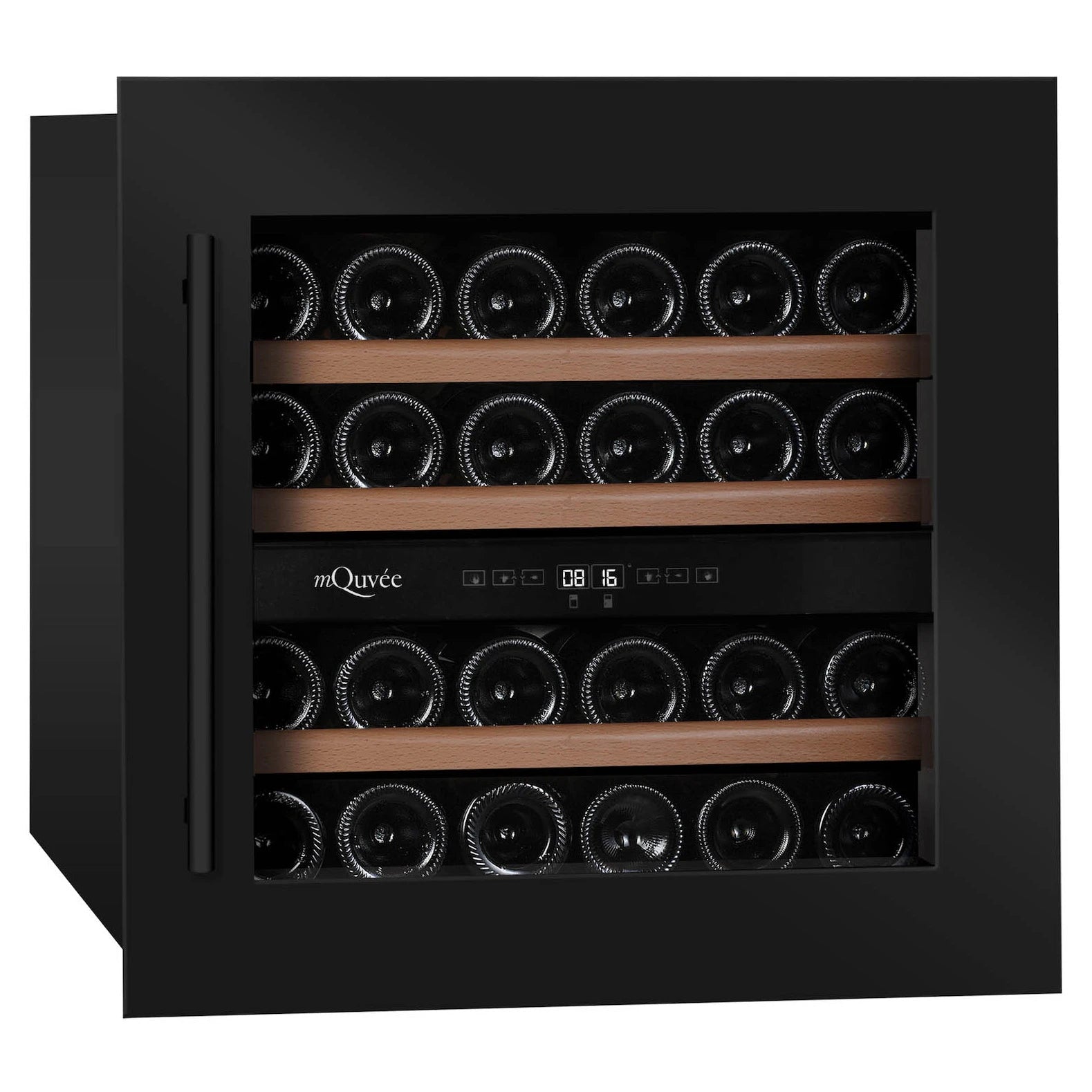 Cave de vinho mQuvée WineKeeper 25D Anthracite Black com acabamento preto fosco.