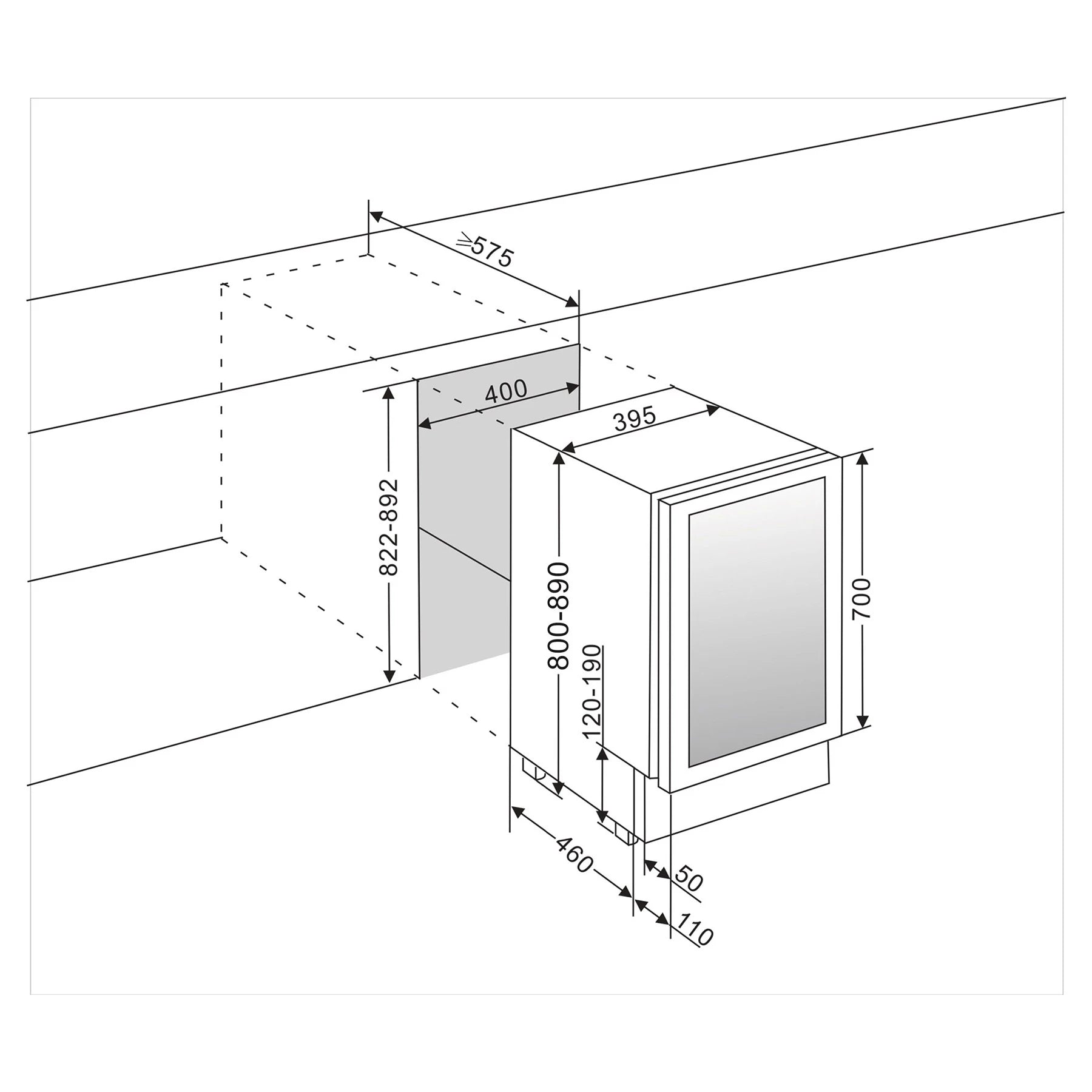 Cave de vinho mQuvée WineCave 700 40D Anthracite Black com porta reversível anti-UV.