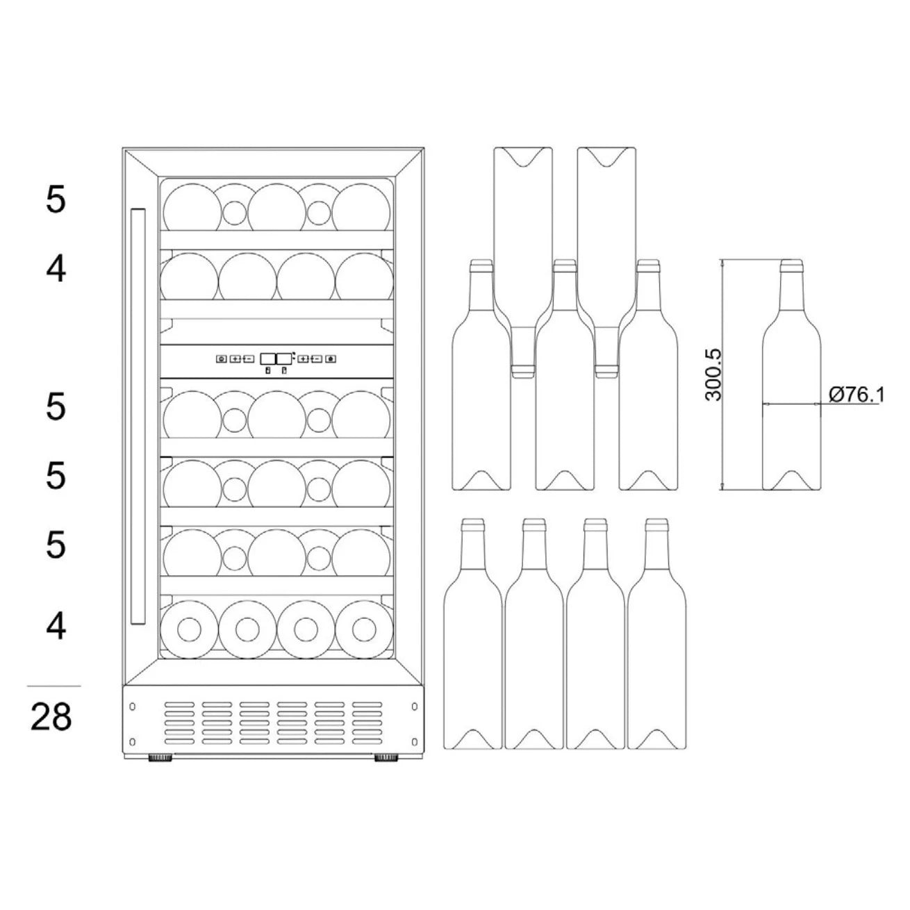 Cave de vinho mQuvée WineCave 700 40D Stainless com filtro de carbono e sistema inverno.