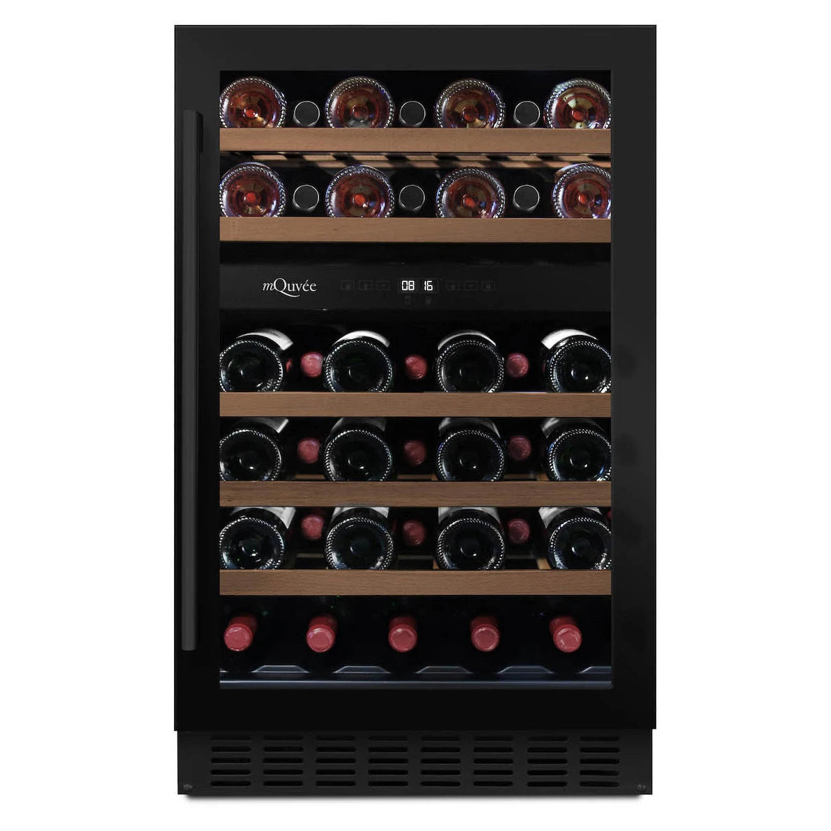 Cave de vinho 38 garrafas mQuvée WineCave 700 50D Anthracite Black encastrável sob bancada.