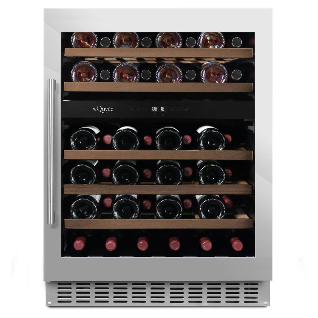 Cave de vinho 45 garrafas mQuvée WineCave 780 60D Stainless encastrável sob bancada.