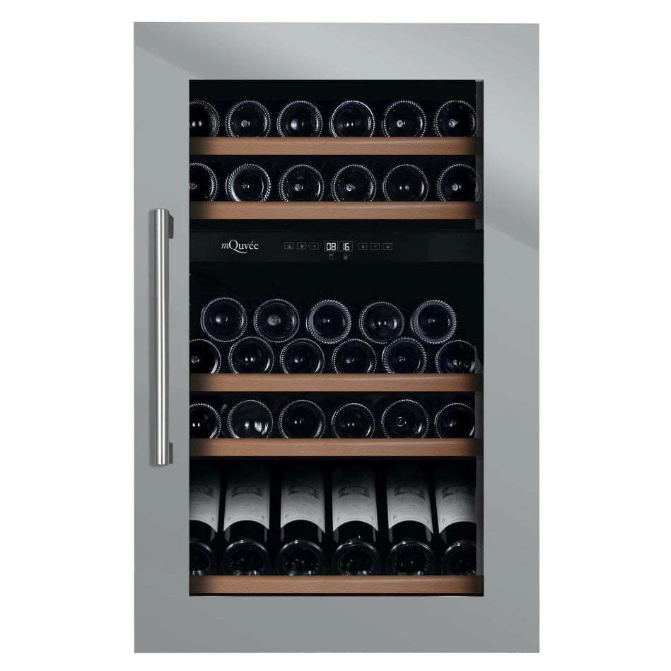 Cave de vinho 49 garrafas mQuvée WineKeeper 49D Stainless integrada em cozinha.