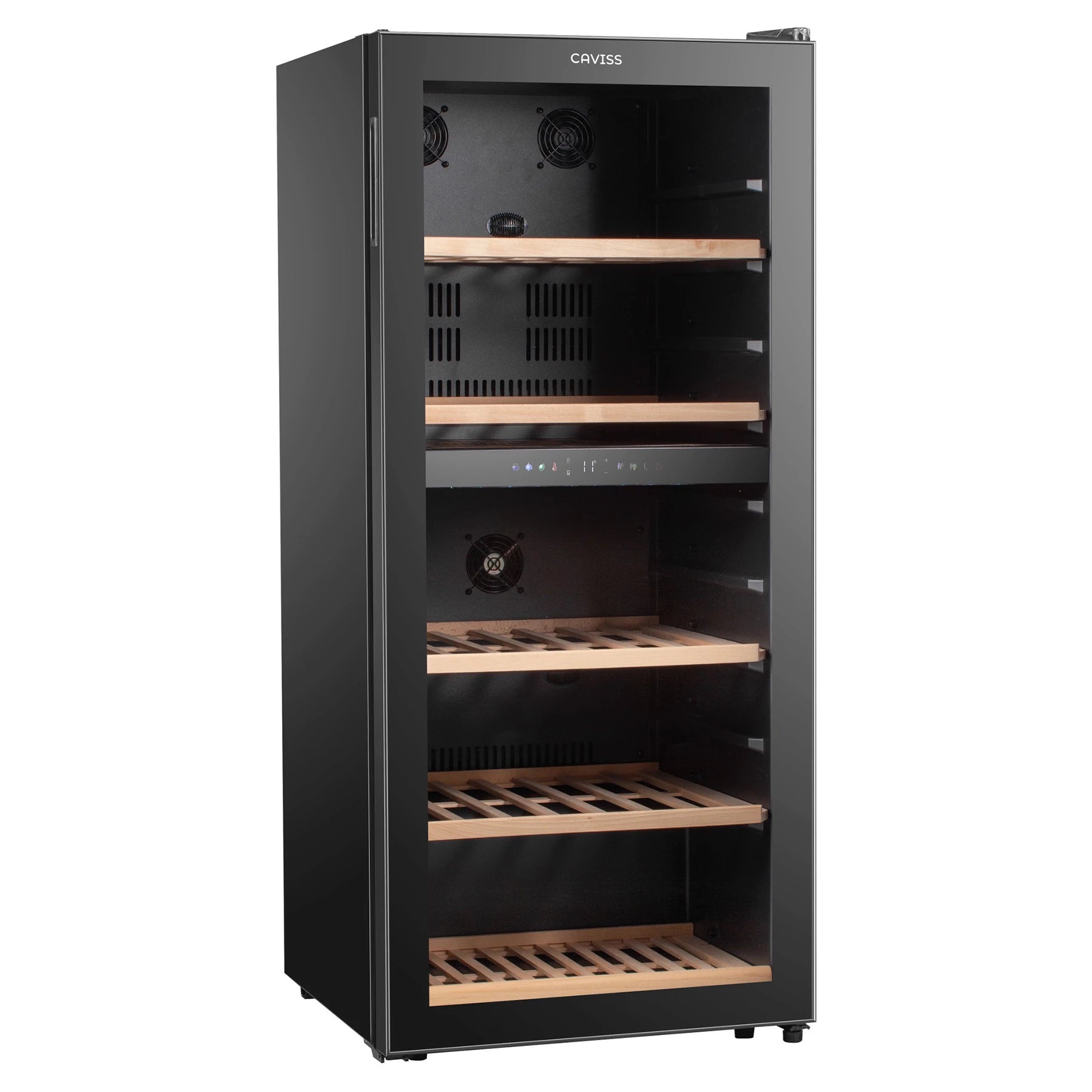 Cave de vinho Caviss C291CBEG com compressor e temperatura regulável de 5 a 20 ºC.