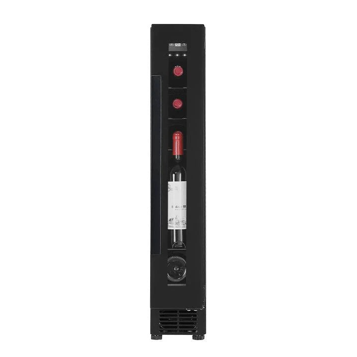Cave de vinho para 8 garrafas Cavin Arctic Collection 15S Fullglass Black integrado numa cozinha contemporânea
