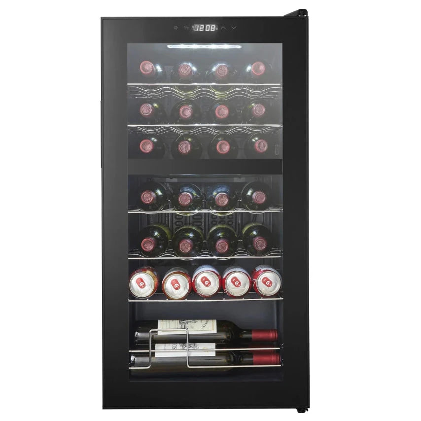 Esquema de instalação e dimensões de Cave de vinho para 28 garrafas Cavin Northern Collection 28 Black