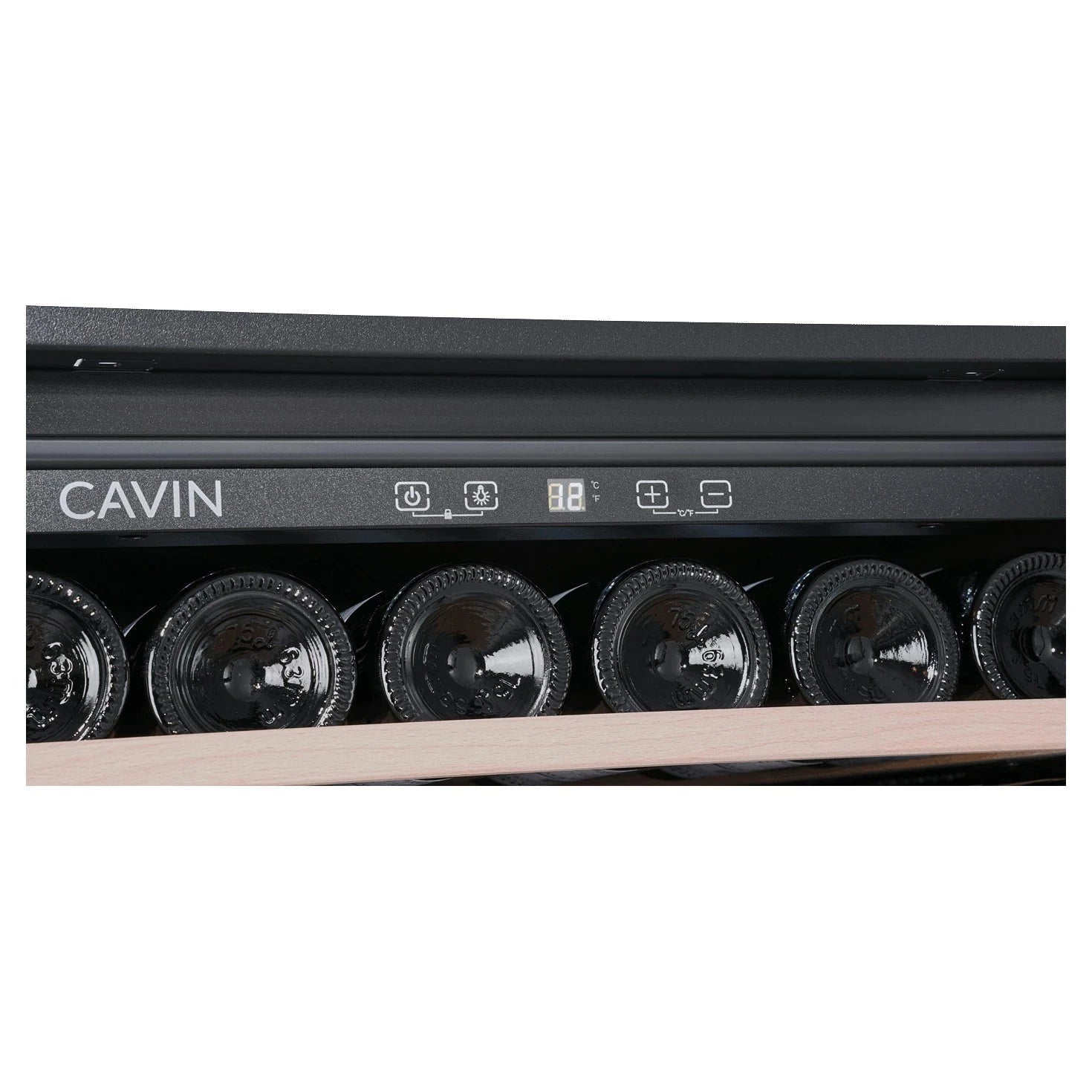 Cave de vinho compacta Cavin SCS45 com acabamento Fullglass Black