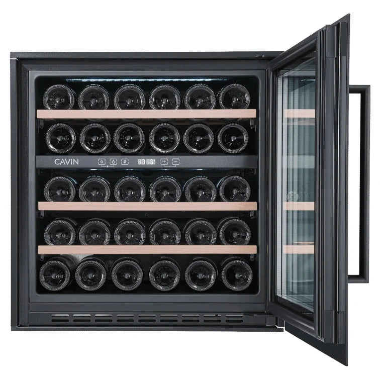Diagrama de capacidade de Cave de vinho para 30 garrafas Cavin Scandinavian Collection 60 Fullglass Black