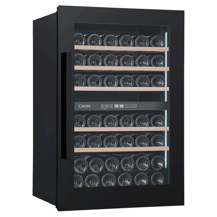Cave de vinho para 42 garrafas Cavin Scandinavian Collection 90 Fullglass Black, vista frontal