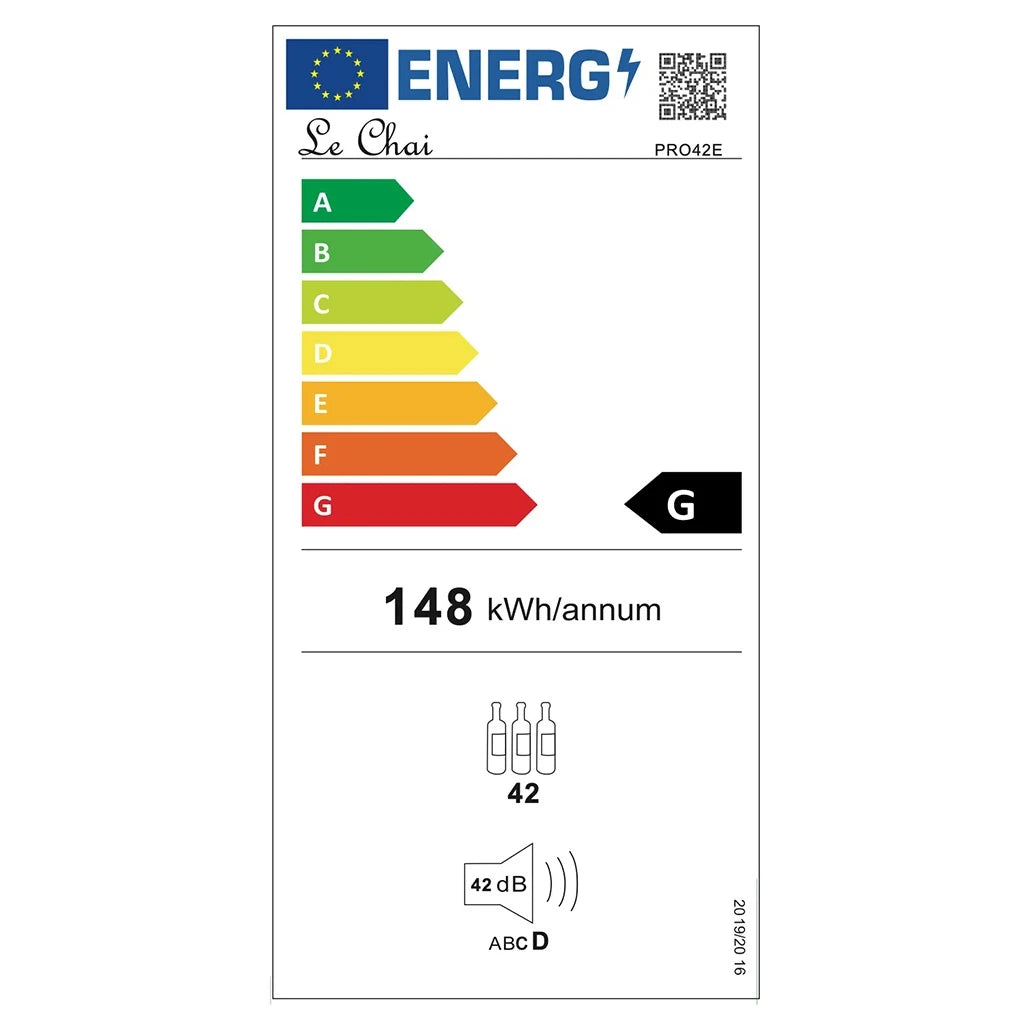 Cave de vinho Le Chai PRO42E Black de uma zona para conservar até 42 garrafas.