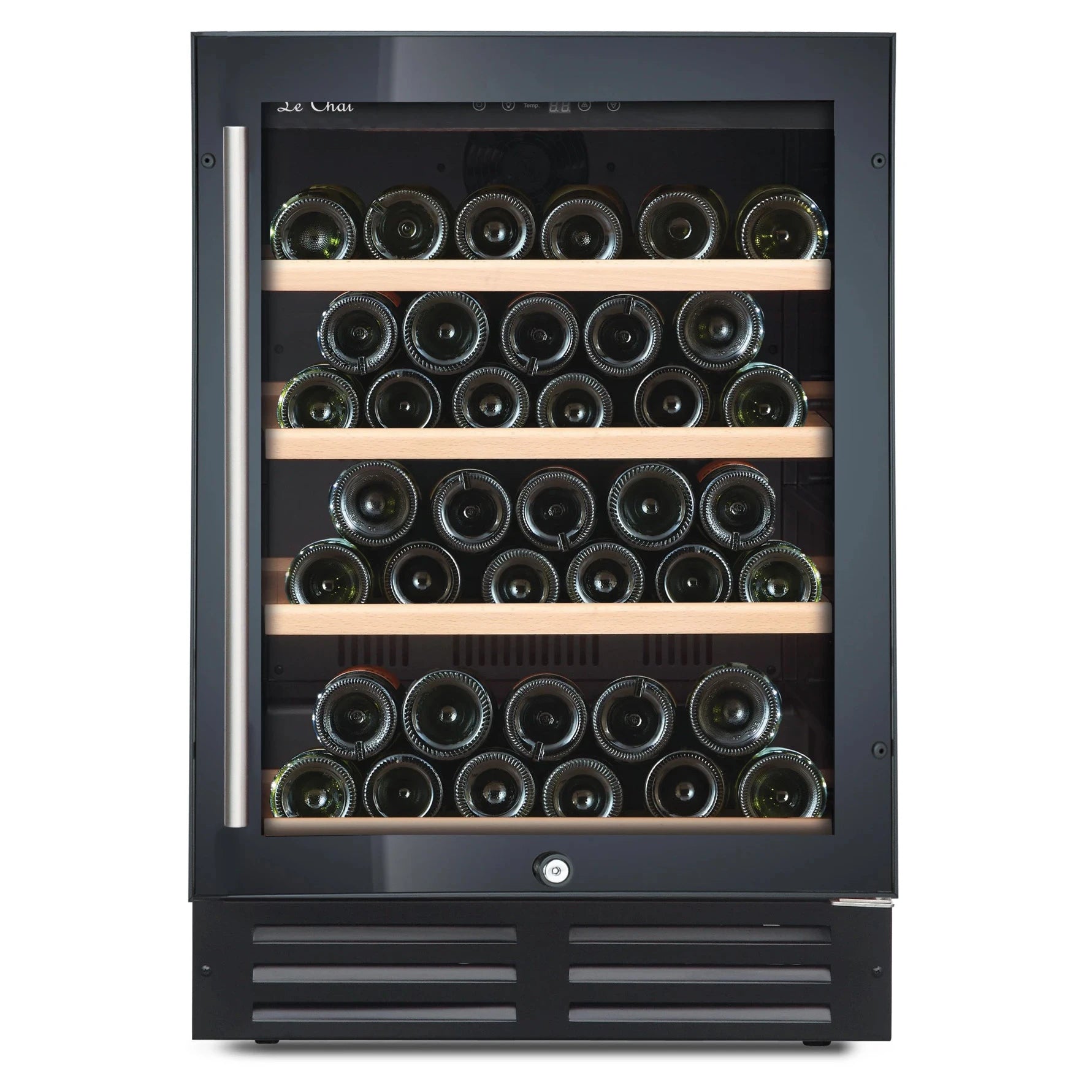 Cave de vinho integrável 42 garrafas Le Chai PRO42E Black sob bancada ou livre instalação.