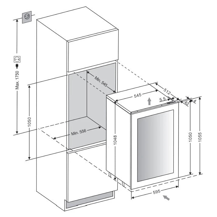 Cave de vinho Le Chai LBN590POV com compressor ventilado, alarmes e sistema anti-vibração.