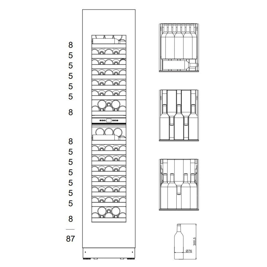 Wine cooler for 87 bottles mQuvée EDGE 45D dual-zone Panel Ready, view 9