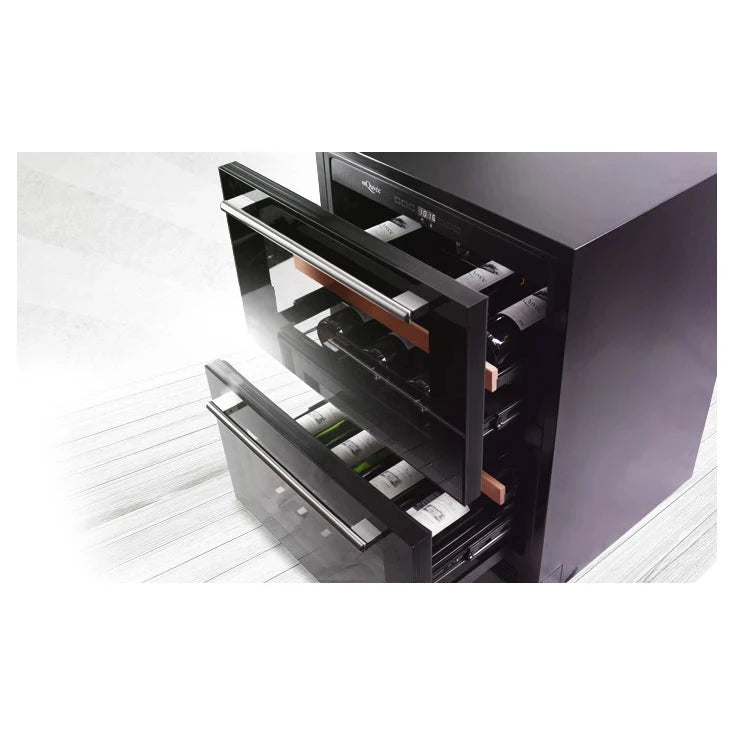 Cave de vinho para 45 garrafas mQuvée WineCave 60DD de dupla zona Fullglasss Black, vista 6
