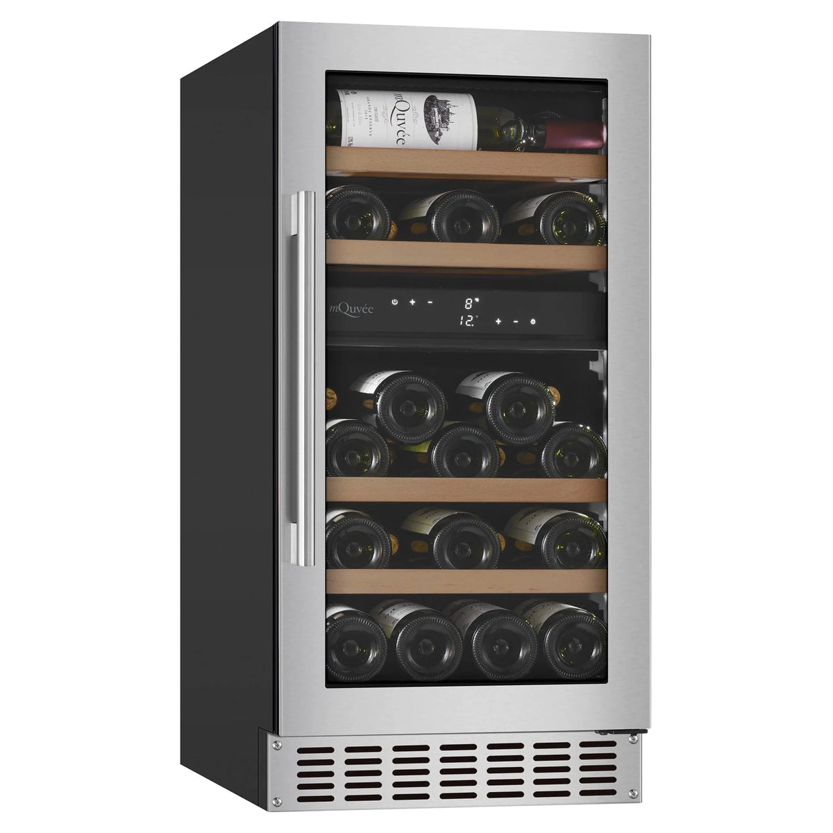 Cave de vinho para 28 garrafas mQuvée WineCave 700 40D de dupla zona Stainless, vista 3