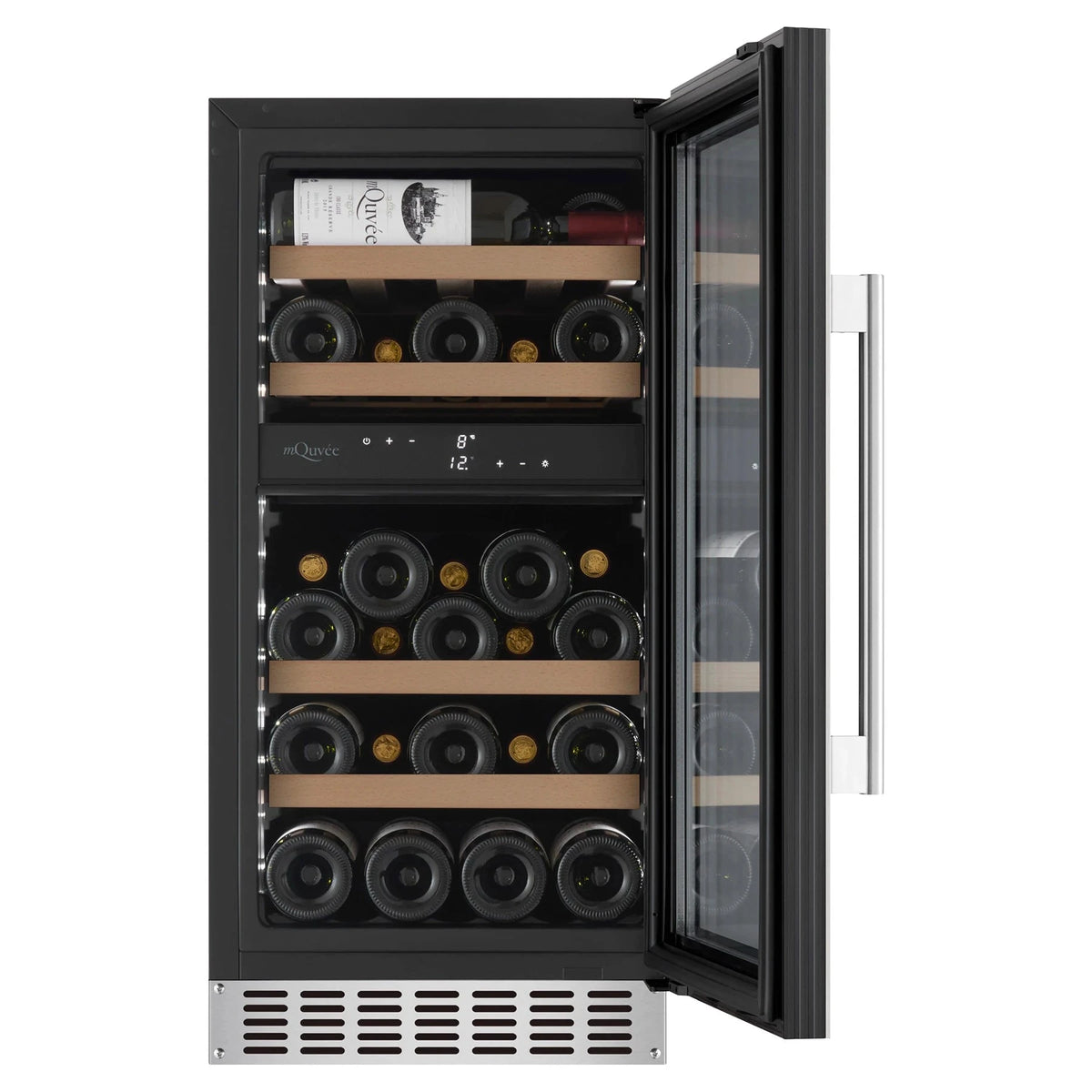 Cave de vinho para 28 garrafas mQuvée WineCave 700 40D de dupla zona Stainless, vista 5