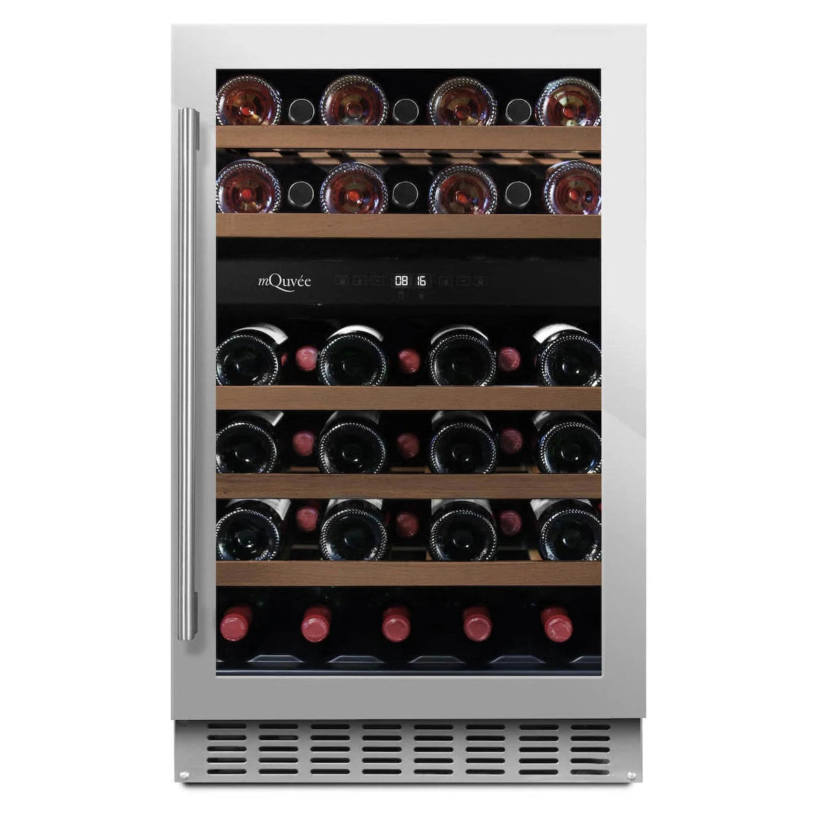 Cave de vinho para 38 garrafas mQuvée WineCave 700 50D Stainless de dupla zona