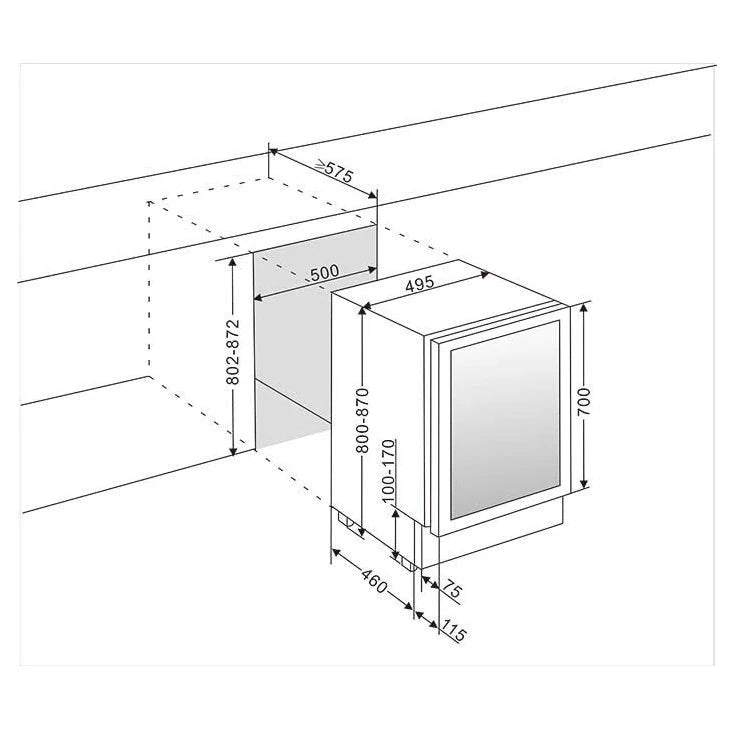 Cave de vinho para 38 garrafas mQuvée WineCave 700 50D Stainless de dupla zona, vista 5