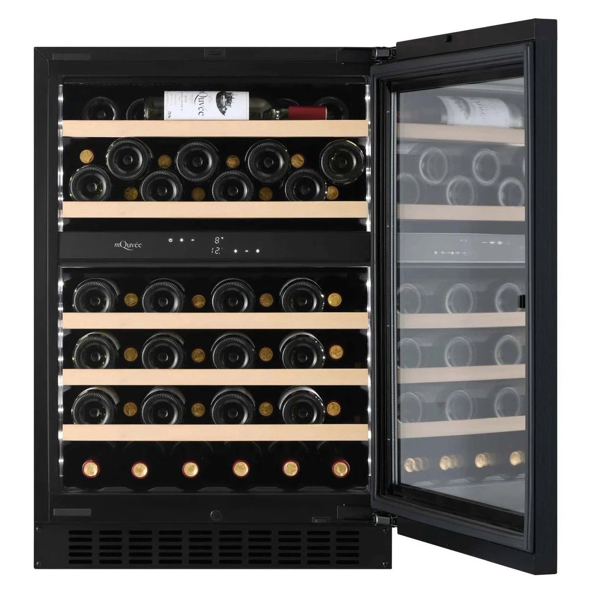 Cave de vinho para 53 garrafas mQuvée WineCave Exclusive 780 60D de dupla zona Panel Ready, vista 3