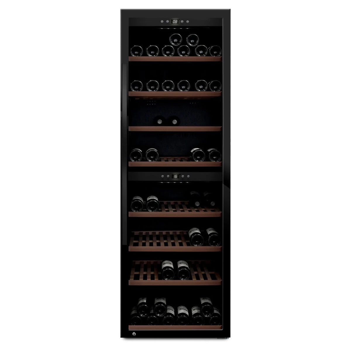 Cave de vinho para 180 garrafas mQuvée WineExpert 180 de dupla zona Fullglass Black, vista 2