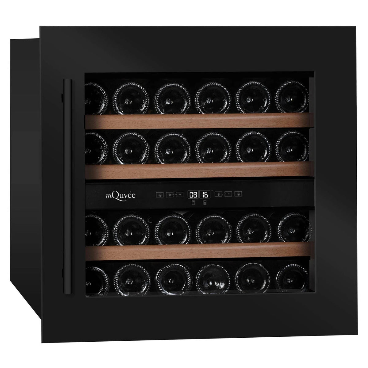 Cave de vinho para 25 garrafas mQuvée WineKeeper 25D de dupla zona Anthracite Black, vista 2