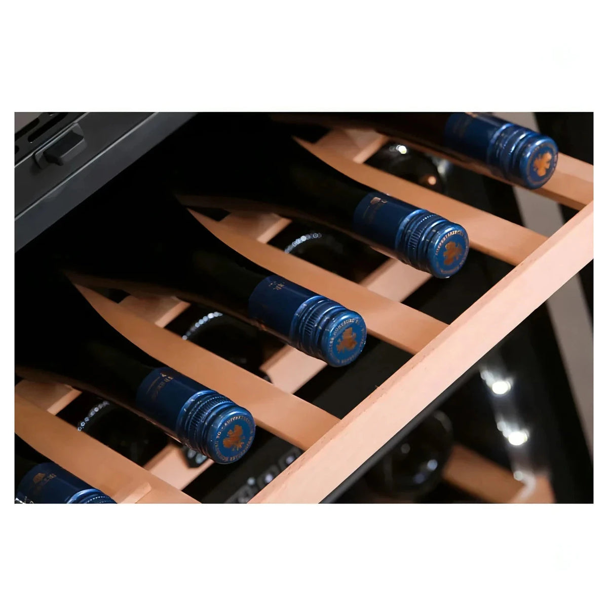Cave de vinho para 49 garrafas mQuvée WineKeeper 49D de dupla zona Stainless, vista 3