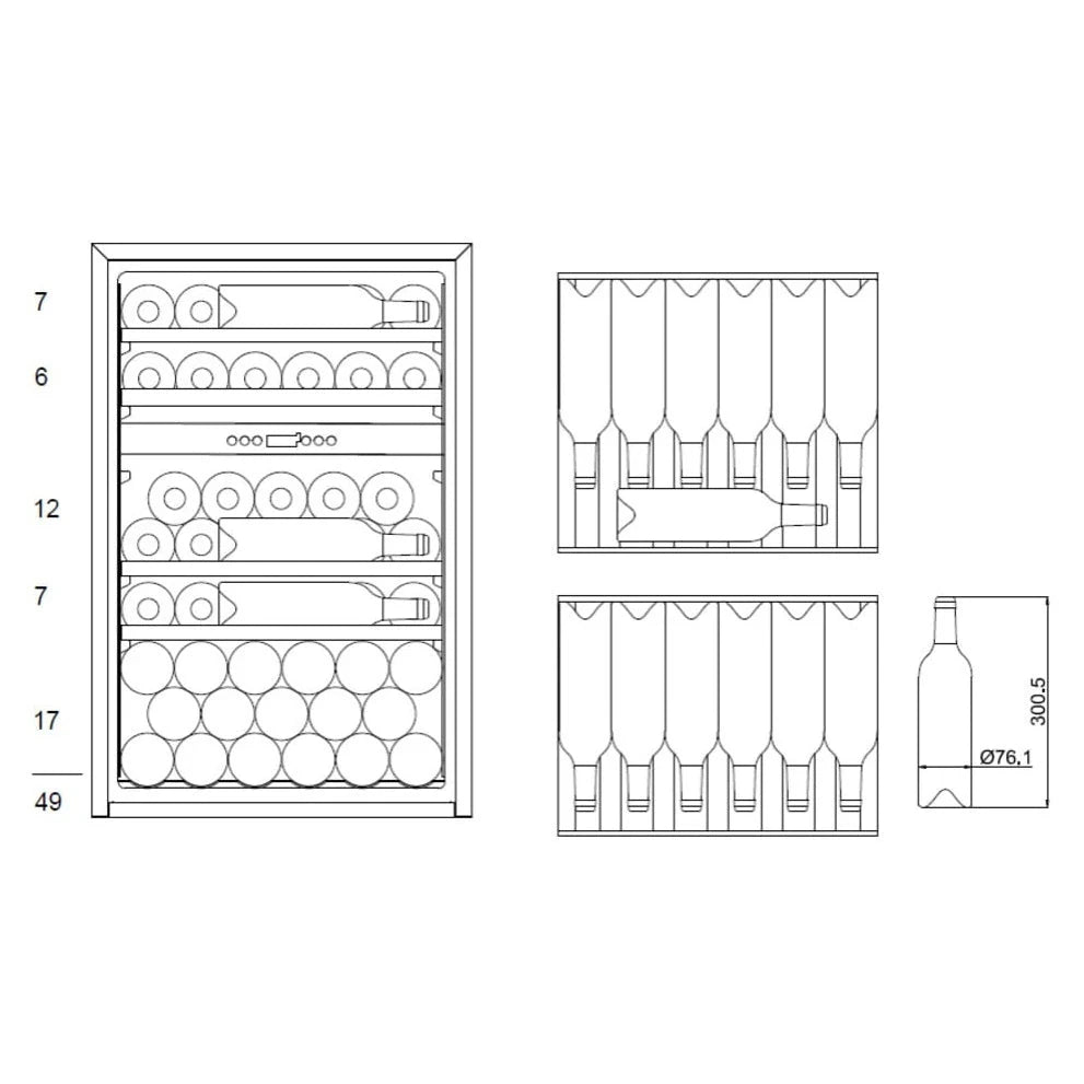 Cave de vinho para 49 garrafas mQuvée WineKeeper 49D de dupla zona Stainless, vista 6