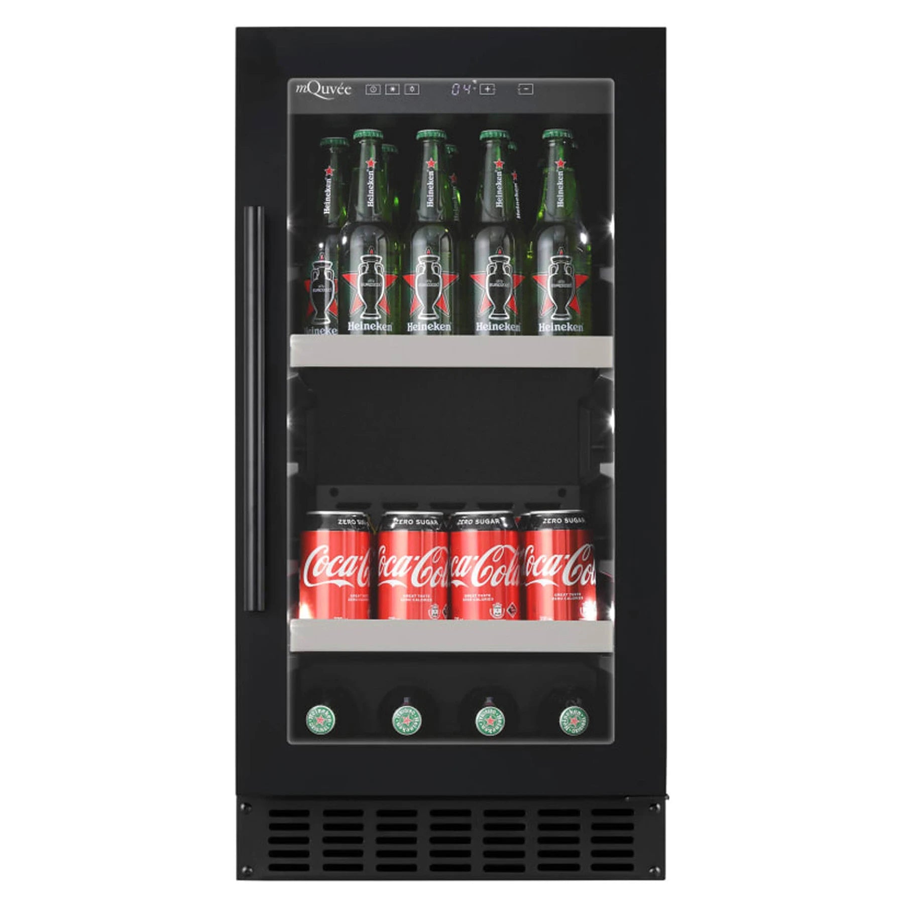 Refrigerador para cerveja mQuvée BeerServer 40 Anthracite Black encastrável ou de livre instalação.