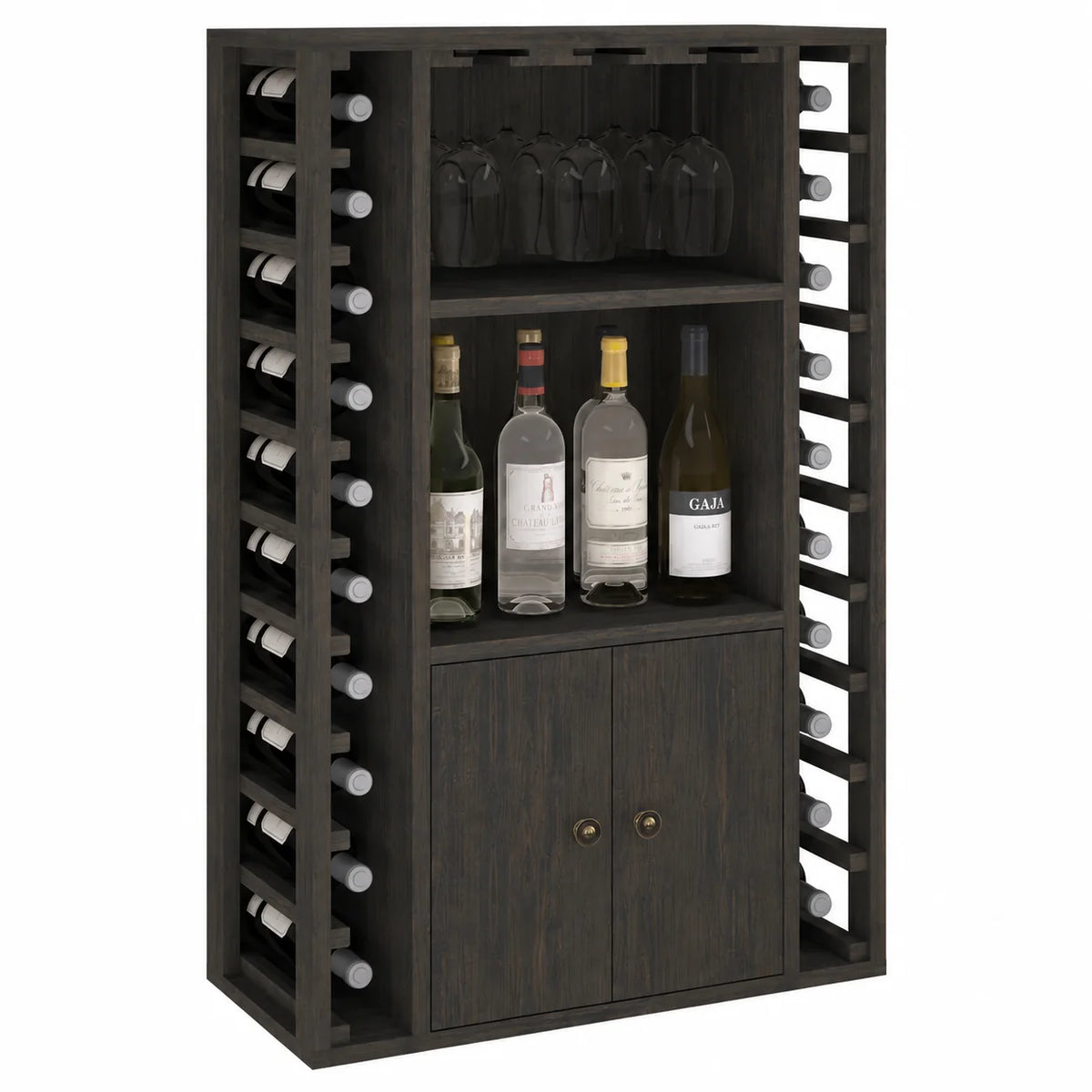 Garrafeira para 20 garrafas Expovinalia Corullón Godello 2521 – Pinho preto – BX2521
