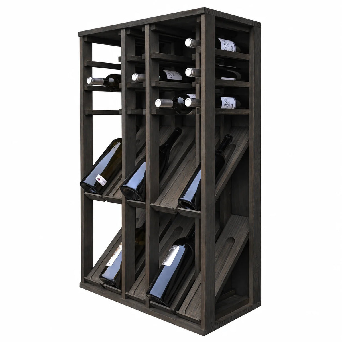 Garrafeira para 25 garrafas magnum Expovinalia Villafranca Godello 2096 – Pinho preto – BX2096