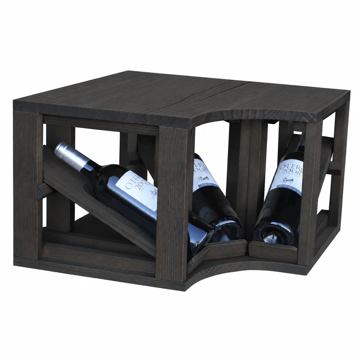 Garrafeira para 3 garrafas Expovinalia Villafranca Godello 2195 – Pinho preto – BX2195