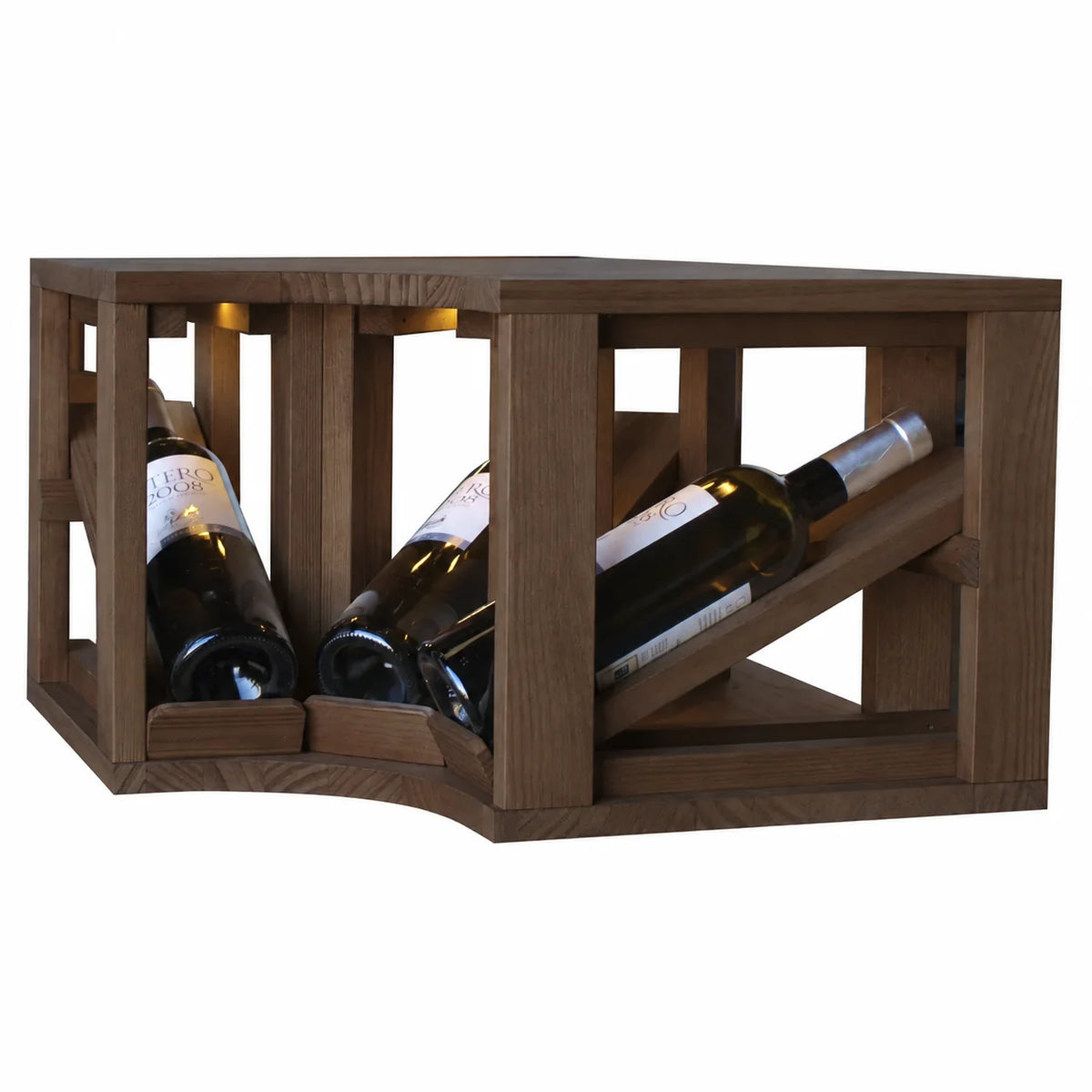 Garrafeira para 3 garrafas Expovinalia Villafranca Godello 2196 – Pinho escuro – HX2196