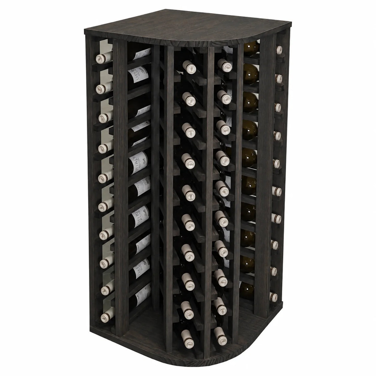 Garrafeira para 40 garrafas e 9 copos Expovinalia Godello 2039 – Pinho preto – BX2039