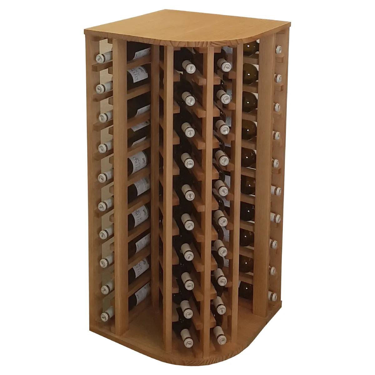 Garrafeira para 40 garrafas e 9 copos Expovinalia Godello 2039 – Pinho com acabamento de carvalho claro – EX2039