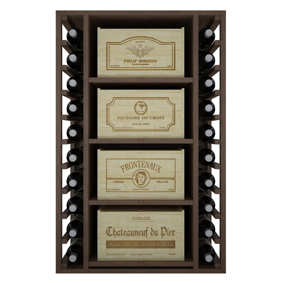Garrafeira para 44 garrafas Expovinalia Arganza Godello 2547 – Pinho escuro – HX2547
