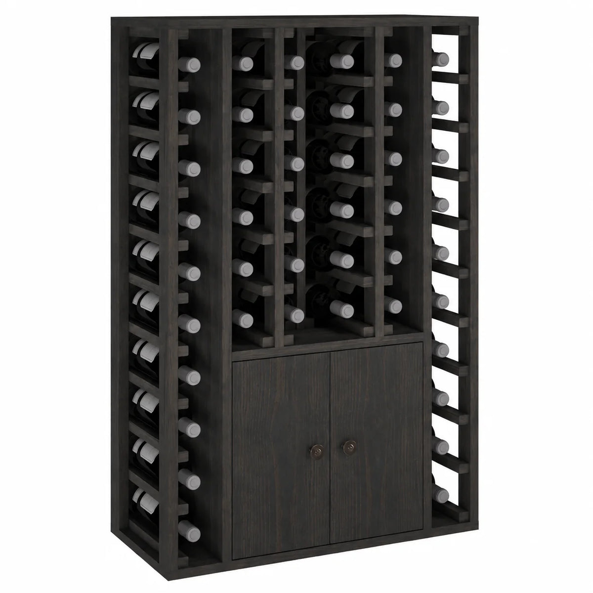 Garrafeira para 46 garrafas Expovinalia Cacabelos 2 Godello 2516 – Pinho preto – BX2516