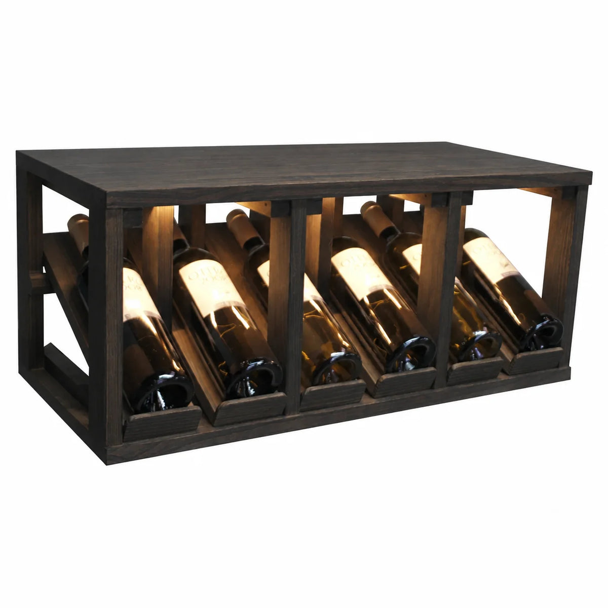 Garrafeira para 6 garrafas Expovinalia Villafranca Godello 2192 – Pinho preto – BX2192