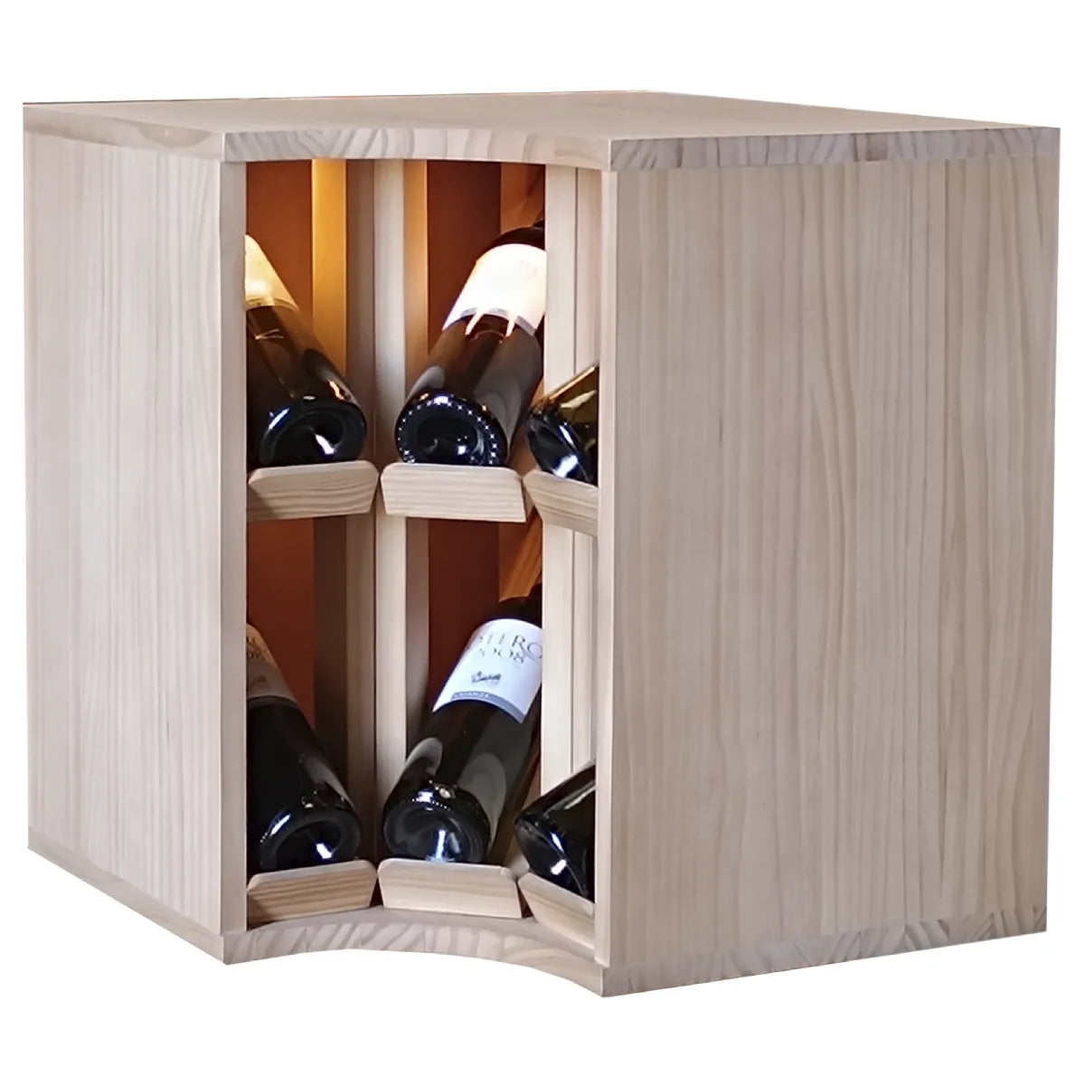 Garrafeira para 6 garrafas Expovinalia Villafranca Godello 2298 – Pinho com acabamento de carvalho claro – EX2298