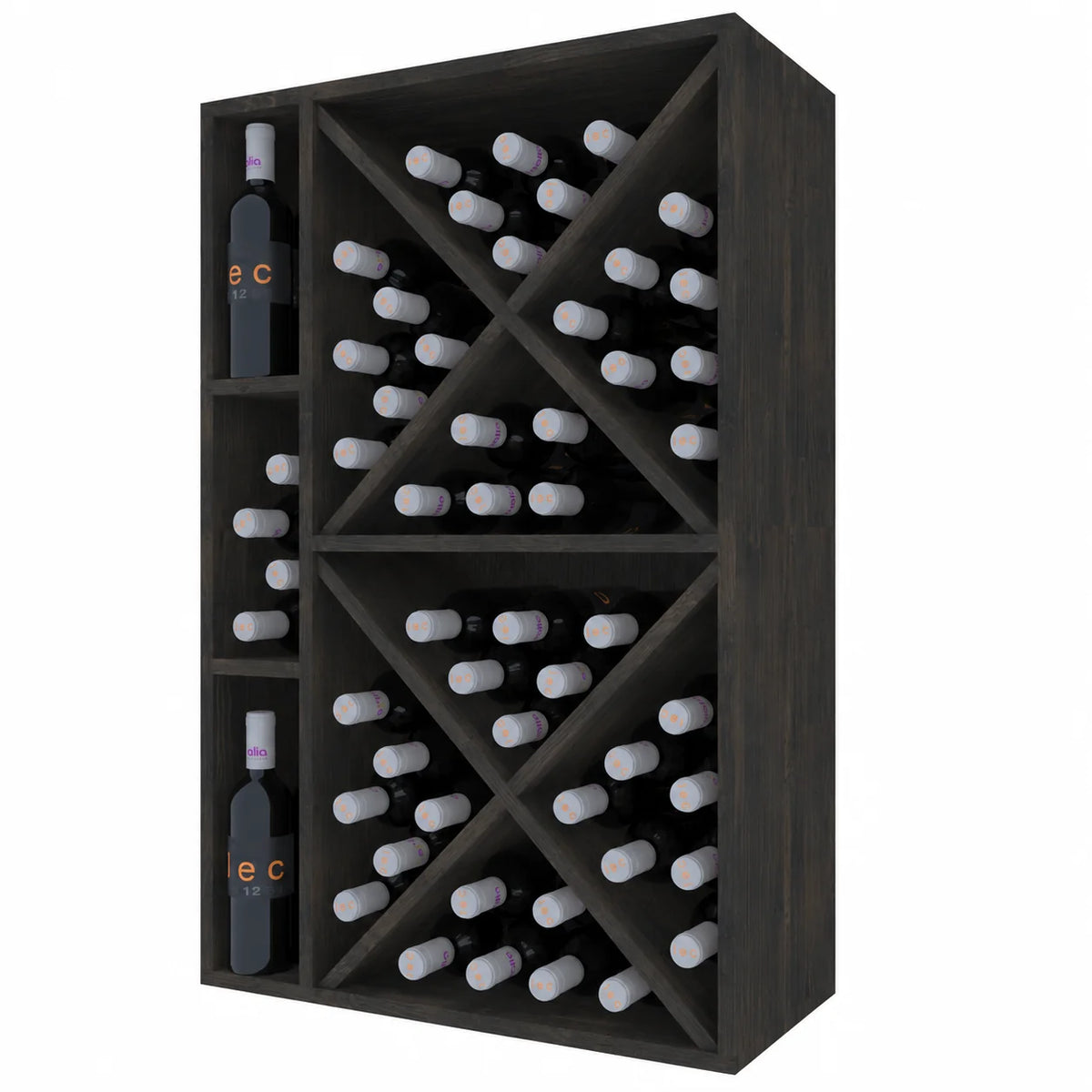 Garrafeira para 66 garrafas Expovinalia Corullón 1 Godello 2536 – Pinho preto – BX2536
