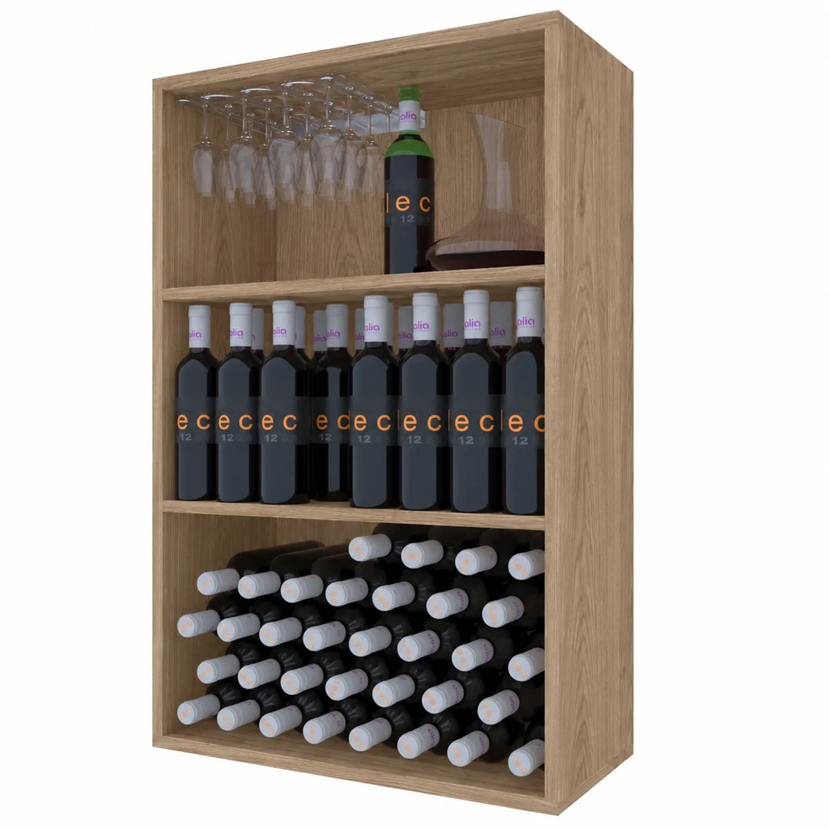 Garrafeira para 96 garrafas Expovinalia Corullón Godello 2523 – Carvalho natural – ER2523